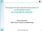 Principles for the discrete formulation of an NH global model by using Nambu brackets