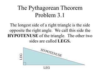 The Pythagorean Theorem Problem 3.1