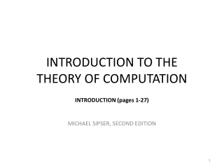 INTRODUCTION TO THE THEORY OF COMPUTATION