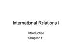 International Relations I