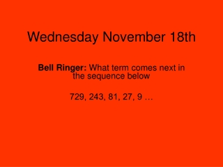 Wednesday November 18th