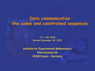 Data communication line codes and constrained sequences