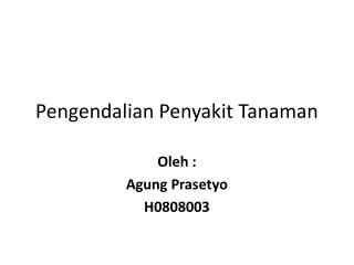 Pengendalian Penyakit Tanaman