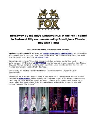 Broadway By the Bay’s DREAMGIRLS at the Fox Theatre