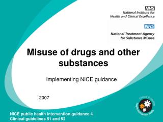 Misuse of drugs and other substances