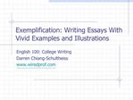 Exemplification: Writing Essays With Vivid Examples and Illustrations