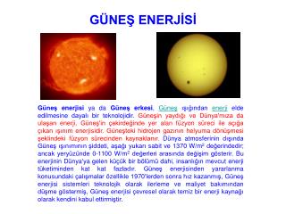 GÜNEŞ ENERJİSİ