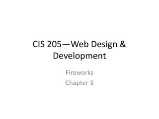 CIS 205—Web Design &amp; Development