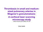 Thrombosis in small and medium-sized pulmonary arteries in Wegener s granulomatosis: A confocal laser scanning microsc