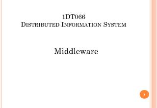 1DT066 Distributed Information System