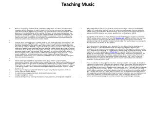 Teaching Music