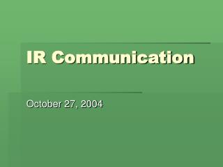 IR Communication