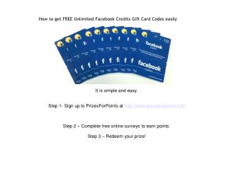 how to get FREE Unlimited Facebook Credits Gift Card Codes e
