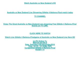 New Zealand vs Australia Stream/Final 4 Nations Rugby Live T