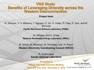 VGS Study Benefits of Leveraging Diversity across the Western Interconnection