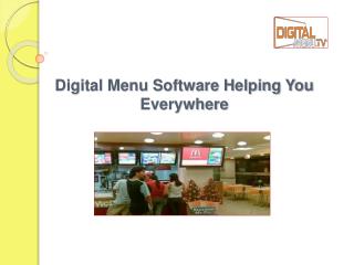 Digital Menu Software