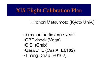 XIS Flight Calibration Plan