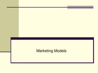 Marketing Models