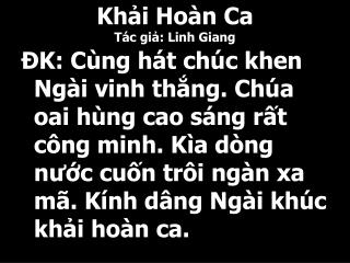 Khải Hoàn Ca Tác giả: Linh Giang