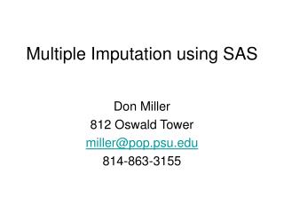 Multiple Imputation using SAS
