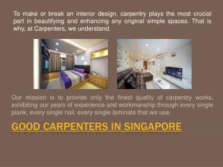 Hire Good Carpenters In Singapore