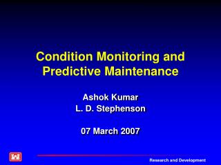 Condition Monitoring and Predictive Maintenance