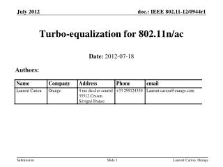 Turbo-equalization for 802.11n/ac