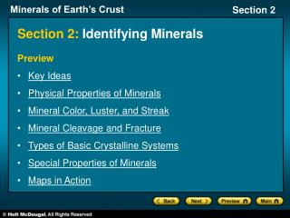 Section 2: Identifying Minerals