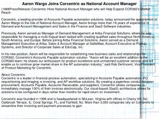 Aaron Wargo Joins Corcentric as National Account Manager