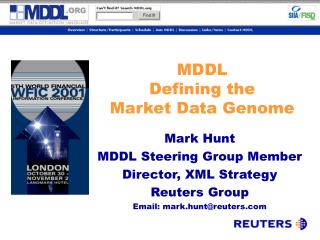 MDDL Defining the Market Data Genome