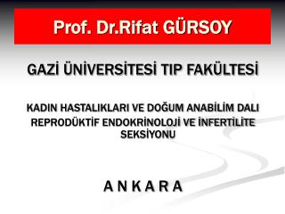 Prof. Dr.Rifat GÜRSOY