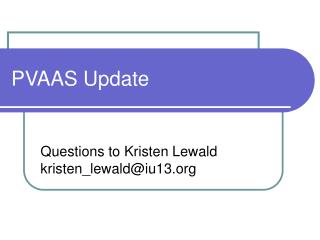 PVAAS Update