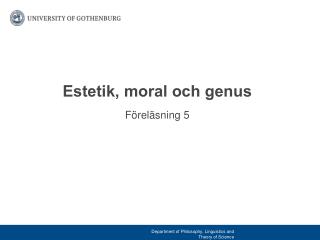 Estetik, moral och genus