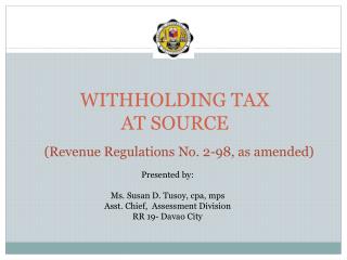 withholding tax source presentation ppt powerpoint