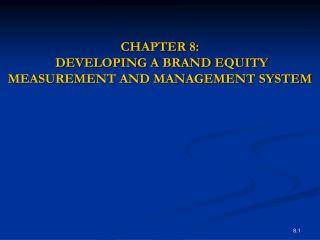 CHAPTER 8: DEVELOPING A BRAND EQUITY MEASUREMENT AND MANAGEMENT SYSTEM