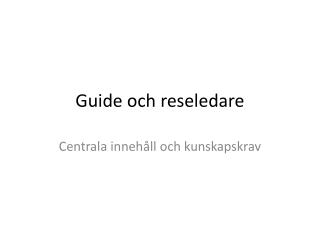 Guide och reseledare