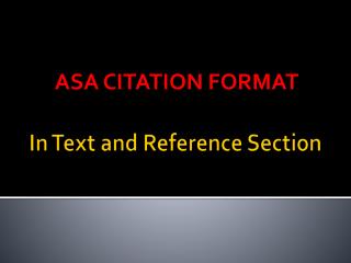 In Text and Reference Section