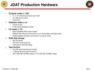 JDAT Production Hardware