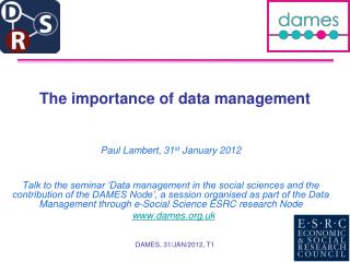 The importance of data management