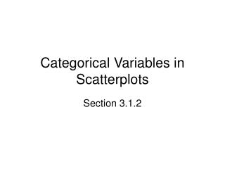 Categorical Variables in Scatterplots