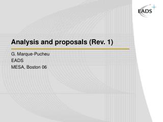 Analysis and proposals (Rev. 1)