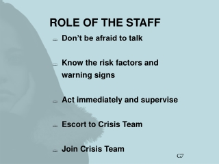 ROLE OF THE STAFF