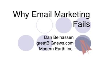 Why Email Marketing Fails