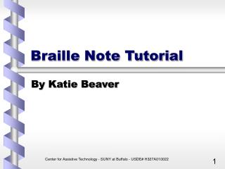 Braille Note Tutorial
