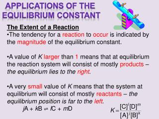 Ppt - Applications Of The Equilibrium Constant Powerpoint Presentation 