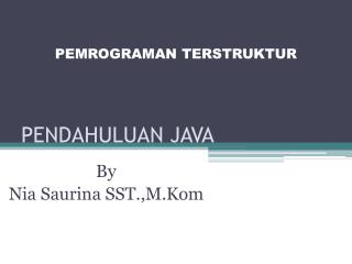 PENDAHULUAN JAVA