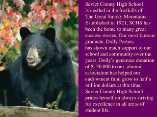 Sevier County High School is nestled in the foothills of The Great Smoky Mountains.