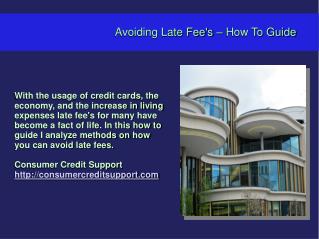 Avoiding Late Fee's – How To Guide
