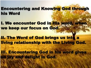 and knowing god through his word