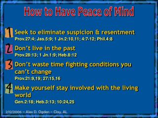 How to Have Peace of Mind